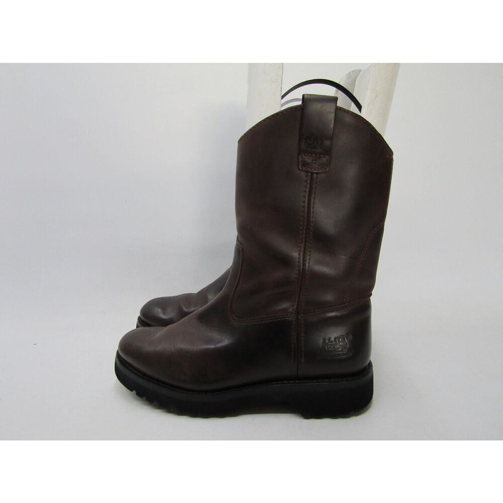 CATERPILLAR CAT Mens Size 8.5 M Brown Leather Roper Cowboy Western Boots